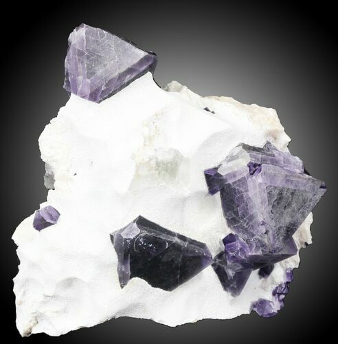 Fluorite on Aragonite & Quartz - China #31855